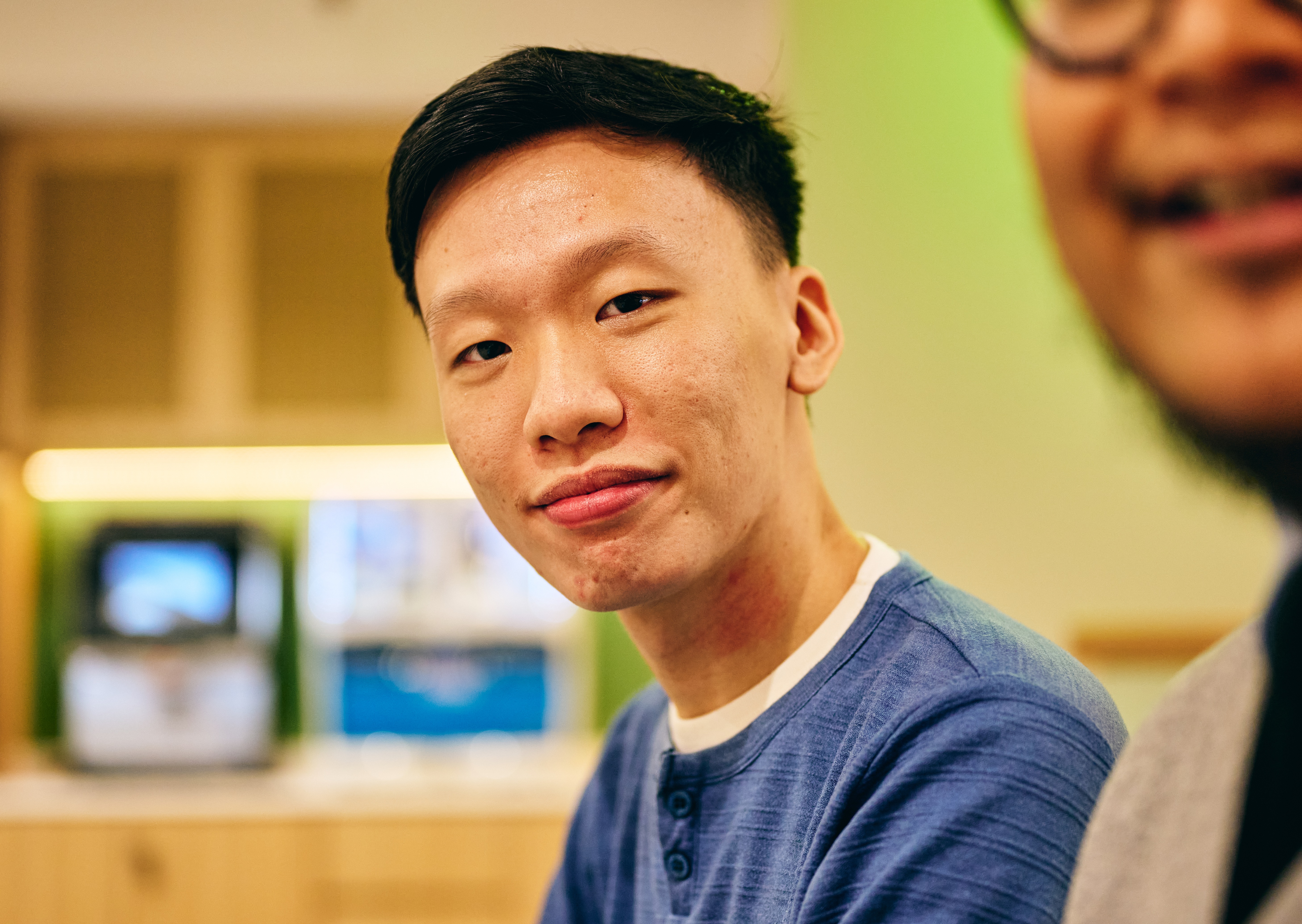 a man smiling at camera