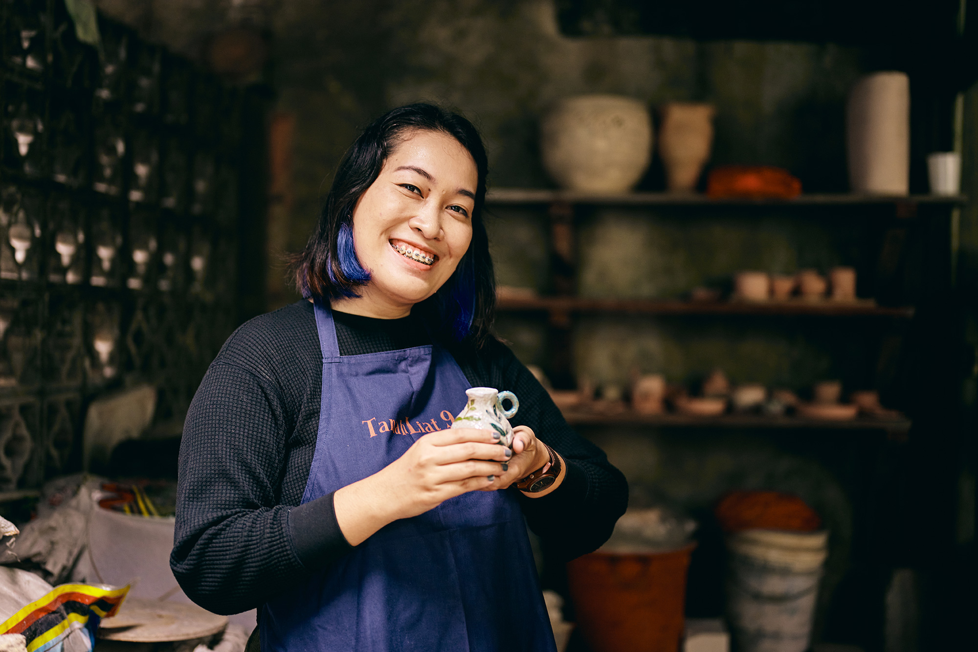 a woman smiling at camera