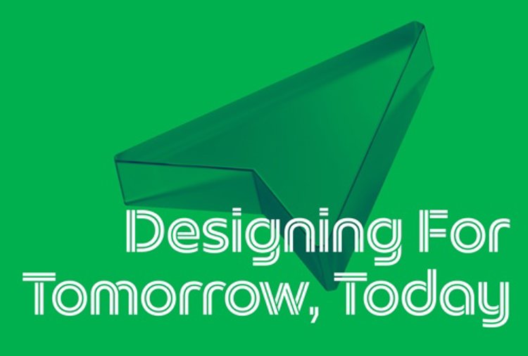 a green triangular object with white text