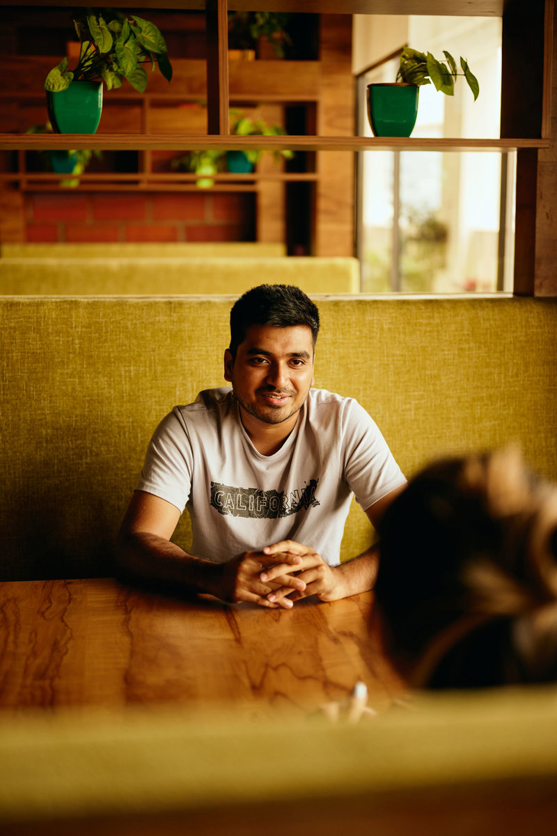 a man sitting at a table